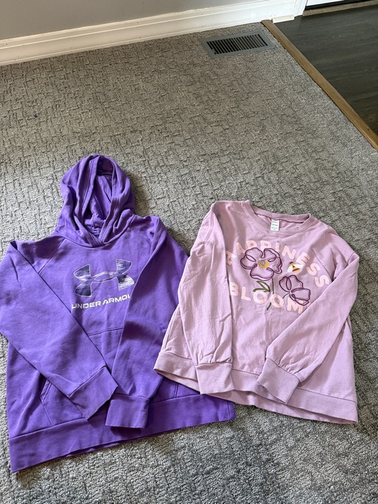 Under Armour Other - Under Armour Girls Purple Pullover Hoodie with Logo